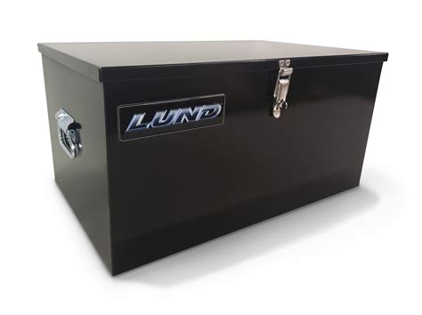 lund steel job site storage box|Lund 708048 Black Steel Job Site/Chest Storage Box .